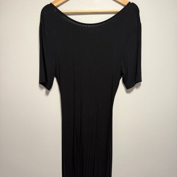 GAP Black Stretchy Tee Midi Dress MT - Picture 2 of 6